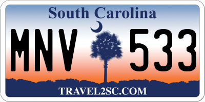 SC license plate MNV533