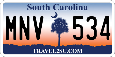 SC license plate MNV534