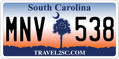 SC license plate MNV538