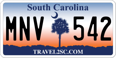 SC license plate MNV542