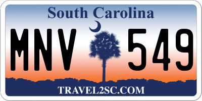 SC license plate MNV549