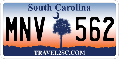 SC license plate MNV562