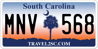 SC license plate MNV568