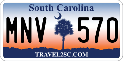 SC license plate MNV570