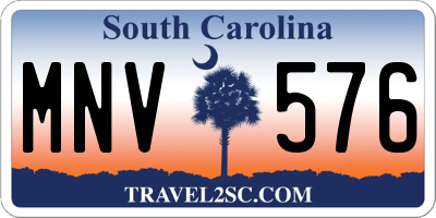 SC license plate MNV576
