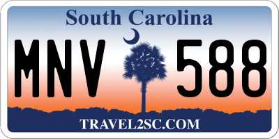 SC license plate MNV588