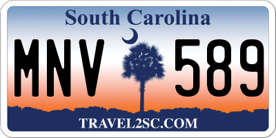 SC license plate MNV589