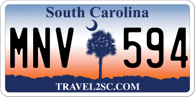 SC license plate MNV594