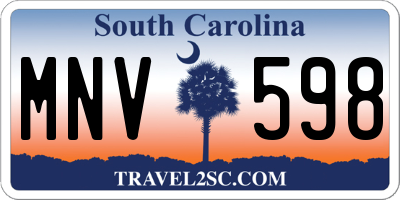 SC license plate MNV598