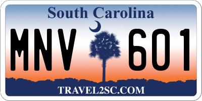 SC license plate MNV601