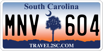 SC license plate MNV604
