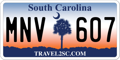 SC license plate MNV607