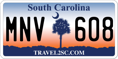 SC license plate MNV608