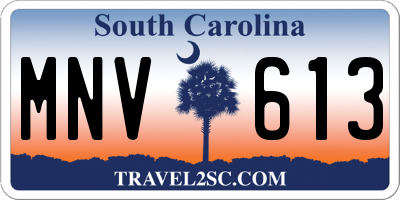 SC license plate MNV613