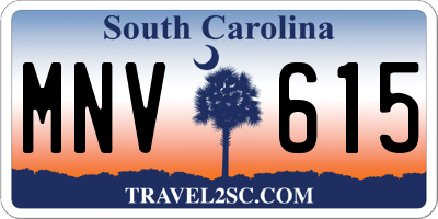 SC license plate MNV615