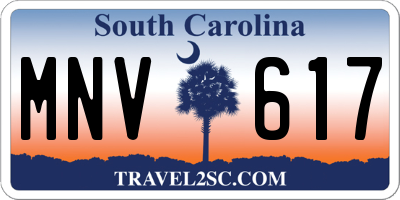 SC license plate MNV617