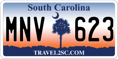 SC license plate MNV623