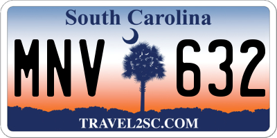 SC license plate MNV632