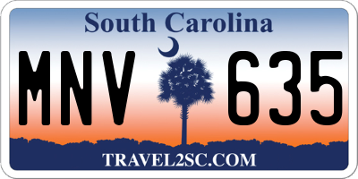 SC license plate MNV635