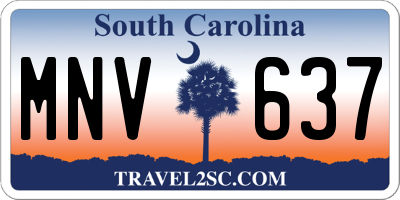 SC license plate MNV637