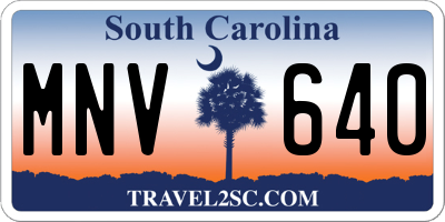 SC license plate MNV640