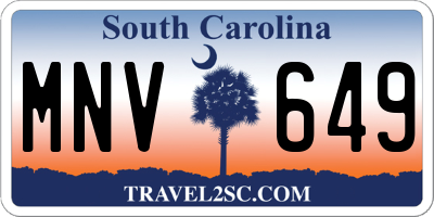 SC license plate MNV649