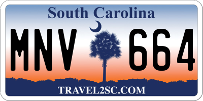 SC license plate MNV664