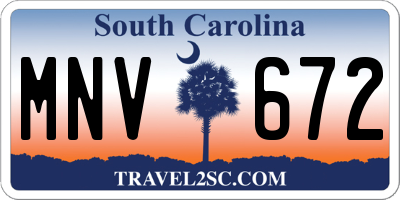 SC license plate MNV672