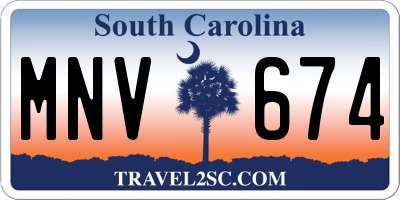 SC license plate MNV674
