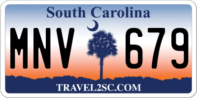 SC license plate MNV679