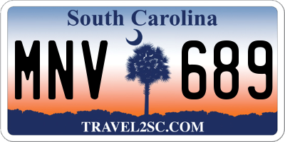 SC license plate MNV689