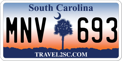 SC license plate MNV693