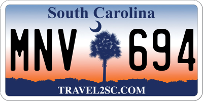 SC license plate MNV694