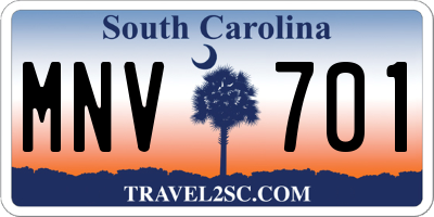 SC license plate MNV701