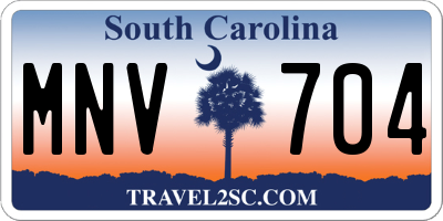 SC license plate MNV704