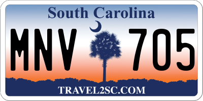 SC license plate MNV705