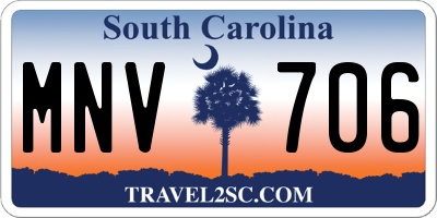 SC license plate MNV706