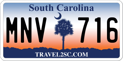 SC license plate MNV716