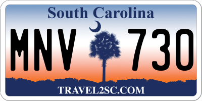 SC license plate MNV730