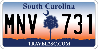 SC license plate MNV731
