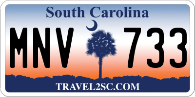 SC license plate MNV733