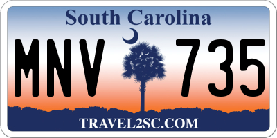 SC license plate MNV735