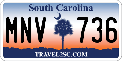 SC license plate MNV736