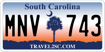 SC license plate MNV743