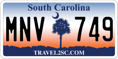 SC license plate MNV749