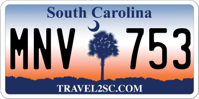 SC license plate MNV753