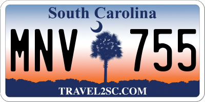SC license plate MNV755