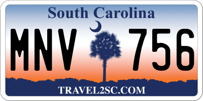 SC license plate MNV756