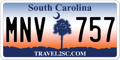 SC license plate MNV757