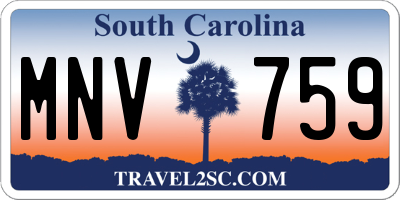 SC license plate MNV759